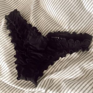 Scrunched Black Bikini Bottoms